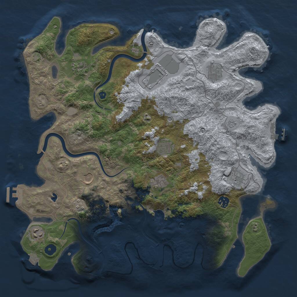 Rust Map: Procedural Map, Size: 4000, Seed: 63462, 16 Monuments