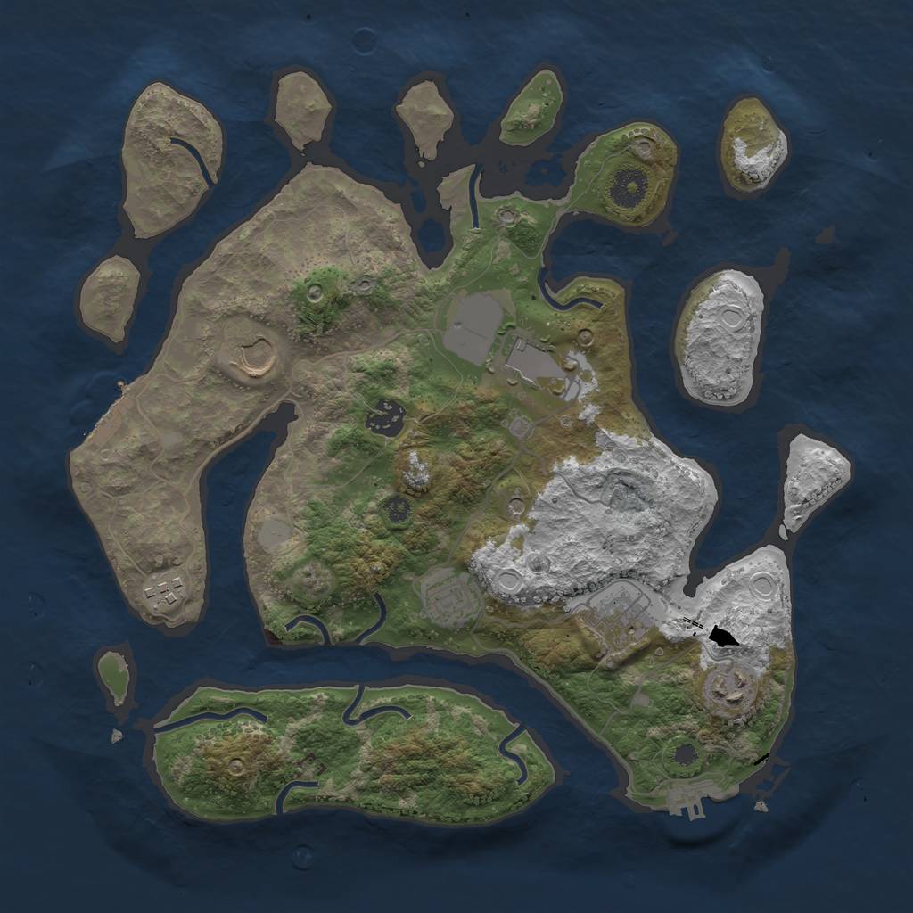 Rust Map: Procedural Map, Size: 3550, Seed: 462968, 15 Monuments