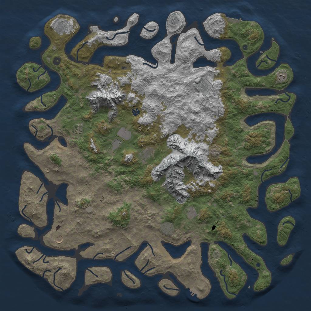 Rust Map: Procedural Map, Size: 6000, Seed: 105304268, 19 Monuments