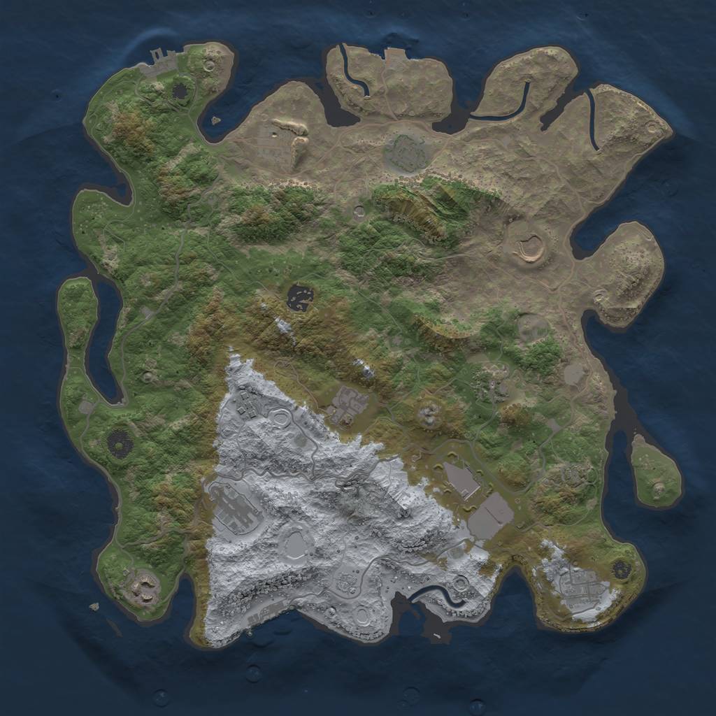 Rust Map: Procedural Map, Size: 4000, Seed: 1022, 19 Monuments