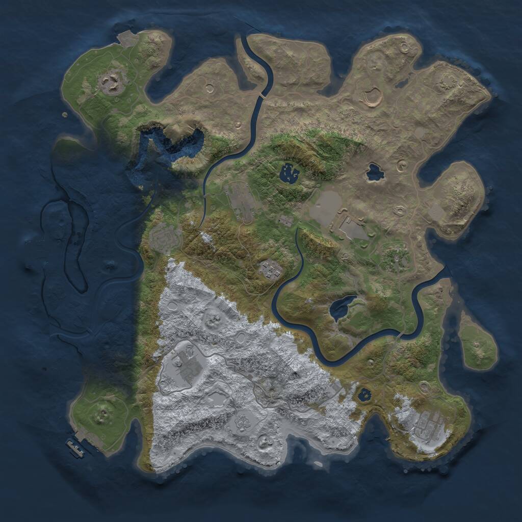 Rust Map: Procedural Map, Size: 4000, Seed: 1022, 16 Monuments