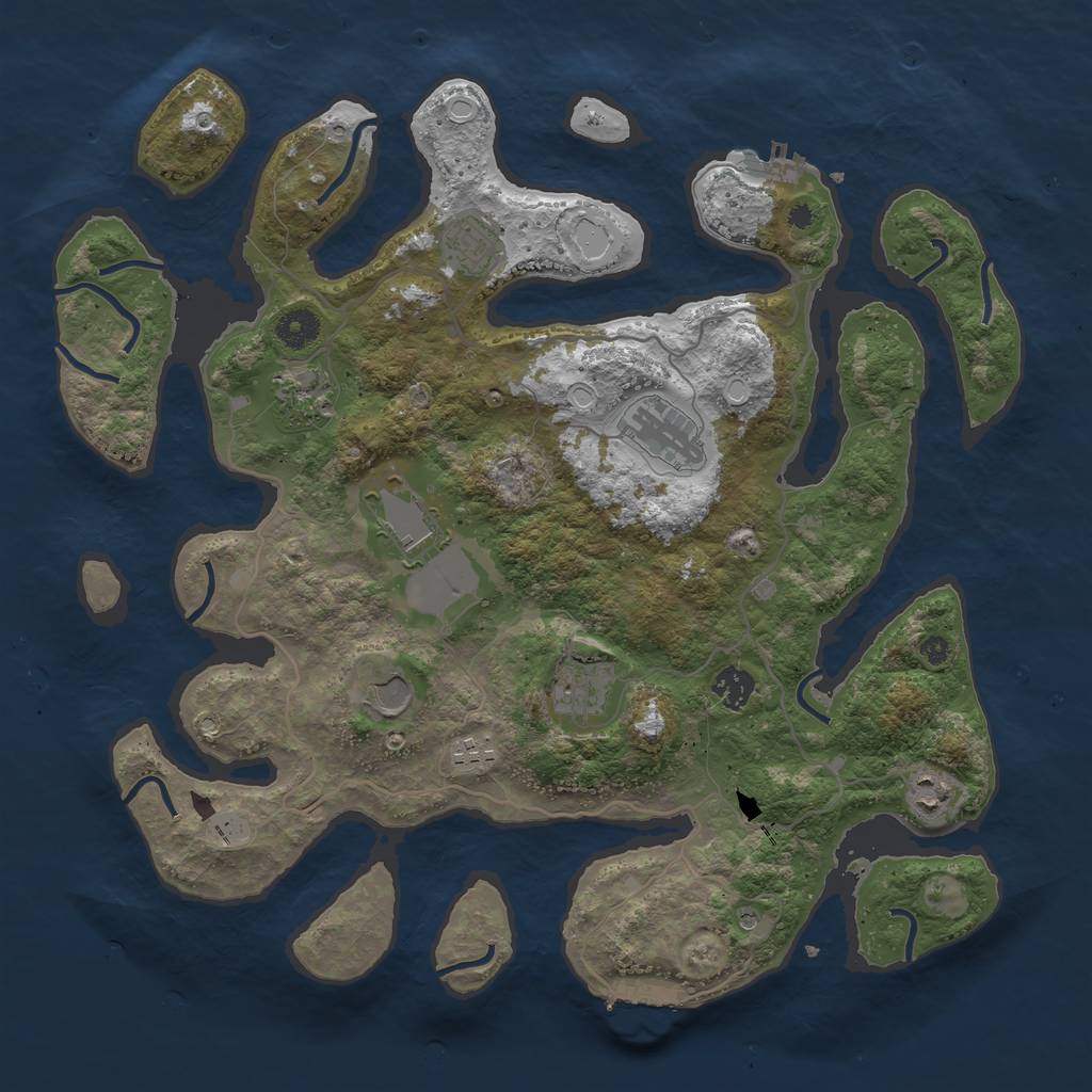 Rust Map: Procedural Map, Size: 4000, Seed: 537479, 17 Monuments