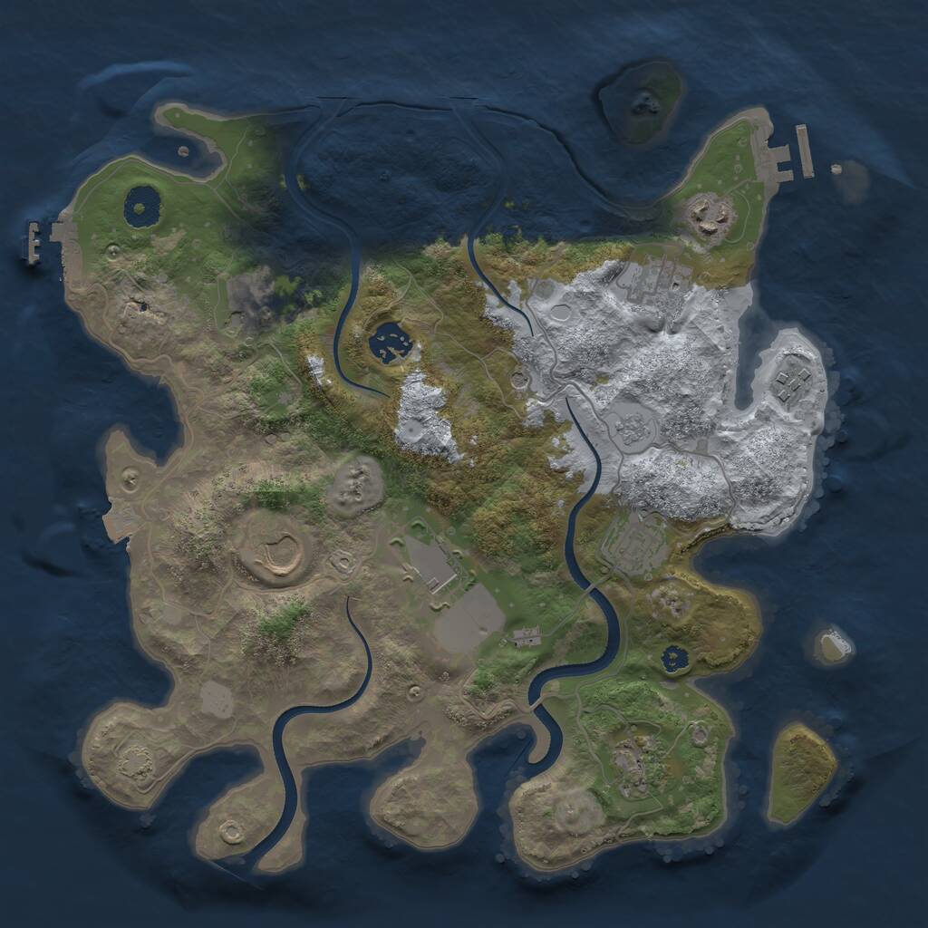 Rust Map: Procedural Map, Size: 3500, Seed: 620, 15 Monuments