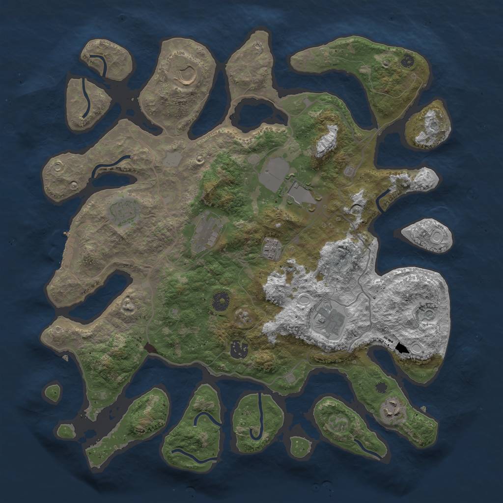 Rust Map: Procedural Map, Size: 4000, Seed: 975894, 15 Monuments