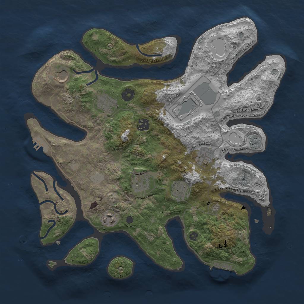 Rust Map: Procedural Map, Size: 3550, Seed: 690787, 17 Monuments