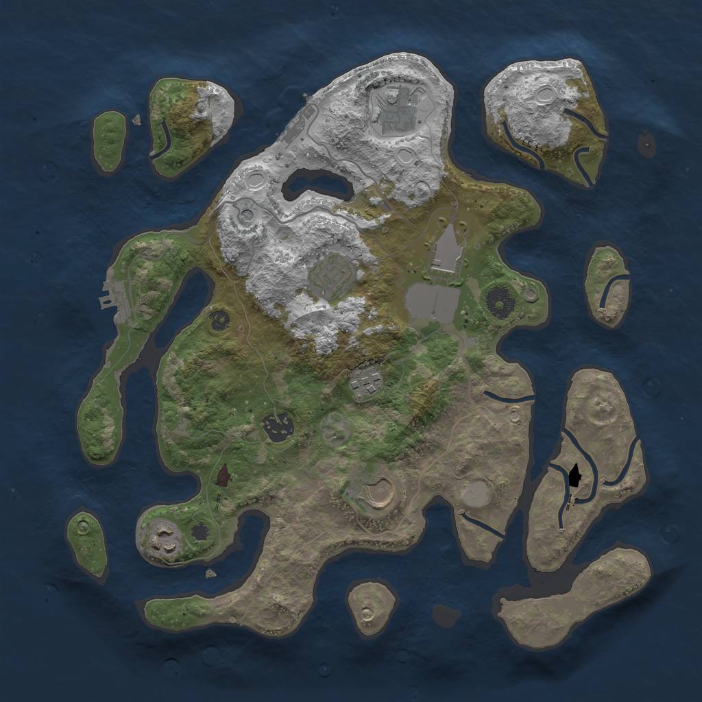 Rust Map: Procedural Map, Size: 3500, Seed: 67631, 15 Monuments