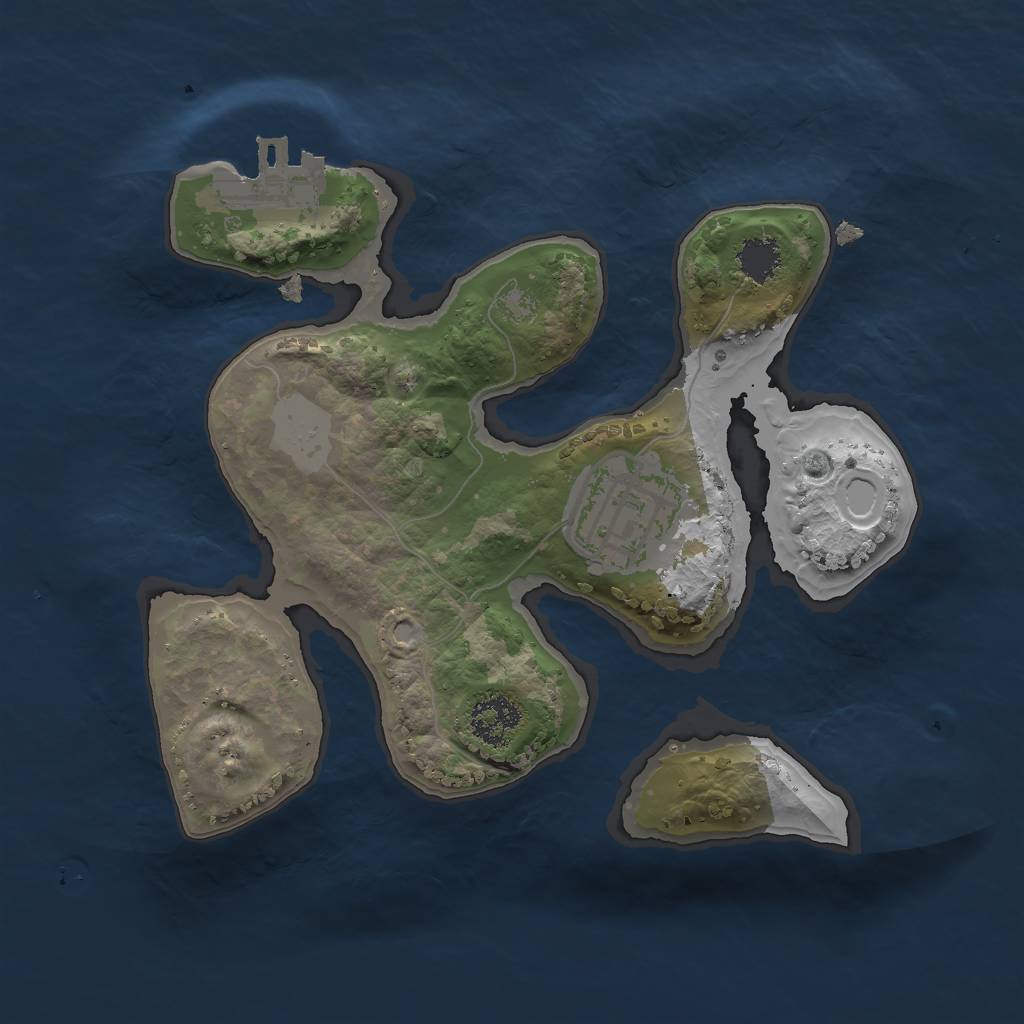 Rust Map: Procedural Map, Size: 2000, Seed: 336480611, 7 Monuments
