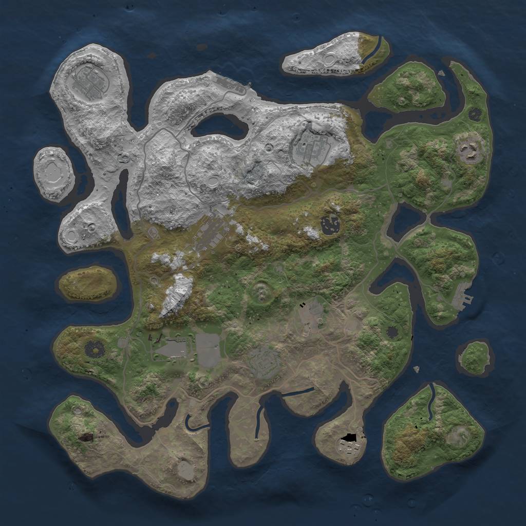 Rust Map: Procedural Map, Size: 4000, Seed: 309667, 16 Monuments