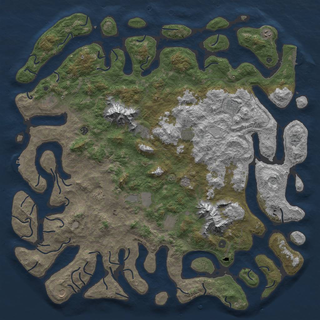 Rust Map: Procedural Map, Size: 6000, Seed: 11589352, 19 Monuments