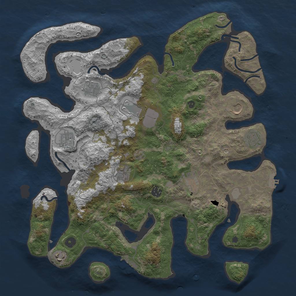 Rust Map: Procedural Map, Size: 4200, Seed: 4563765, 18 Monuments