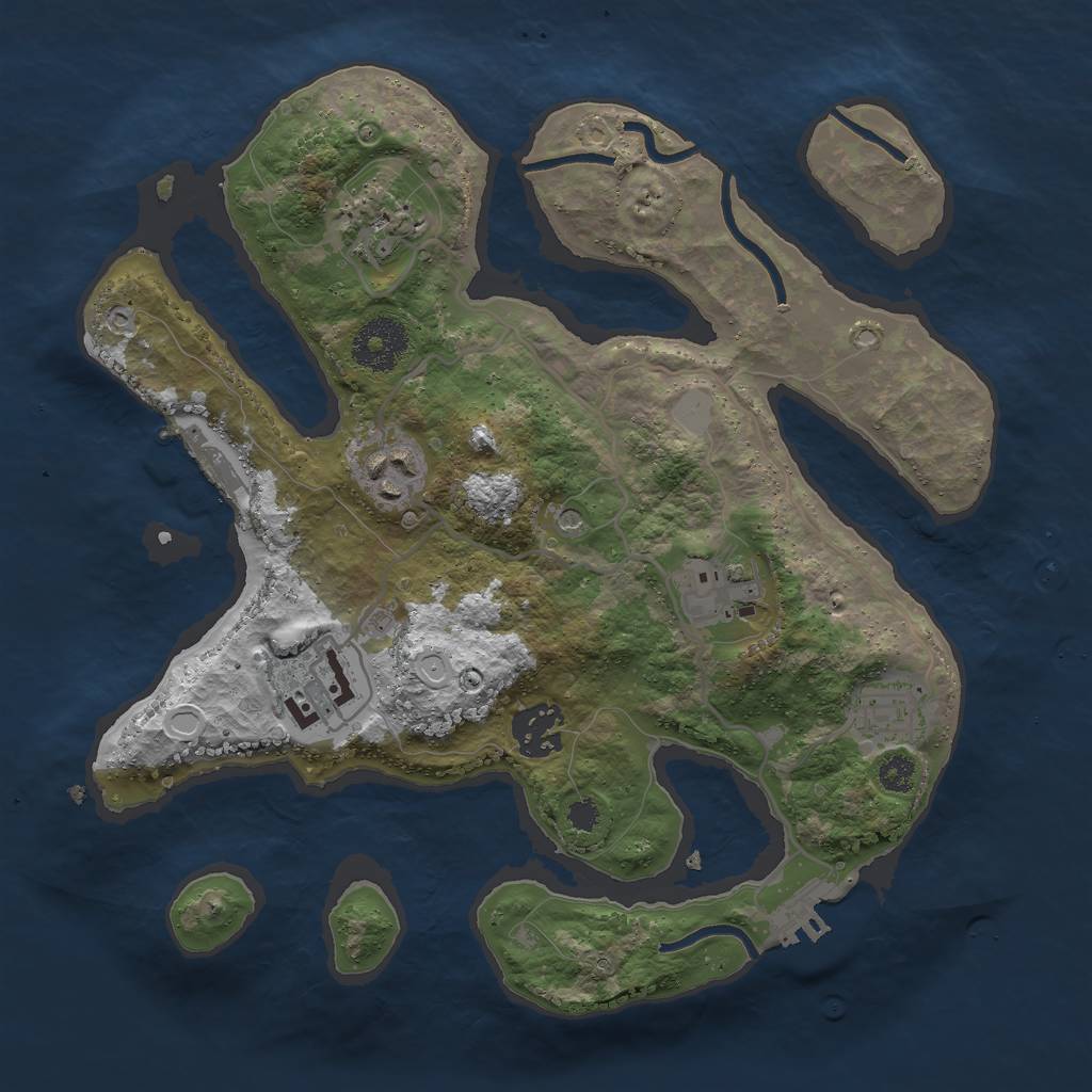 Rust Map: Procedural Map, Size: 3000, Seed: 1117280567, 14 Monuments