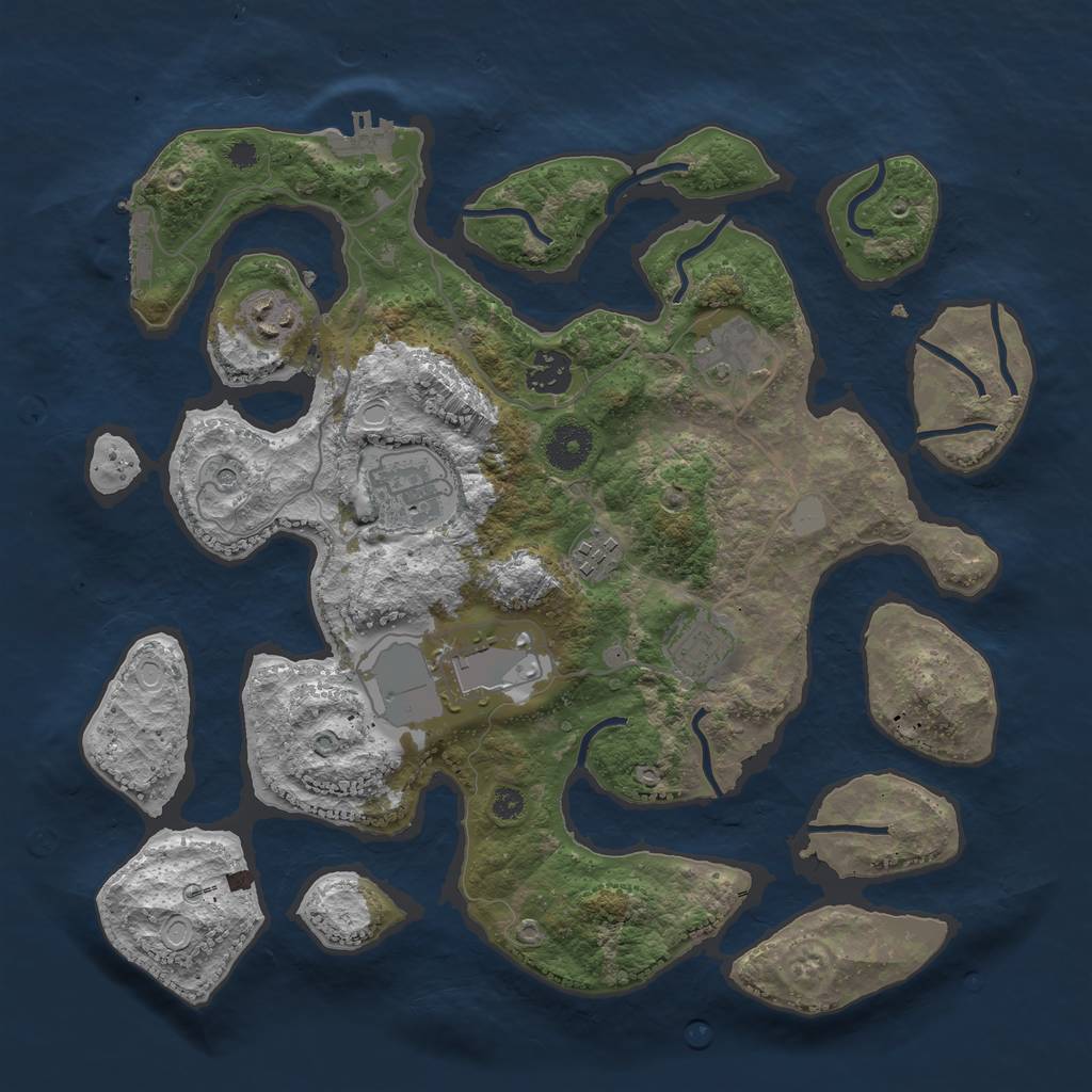 Rust Map: Procedural Map, Size: 3550, Seed: 184308, 15 Monuments