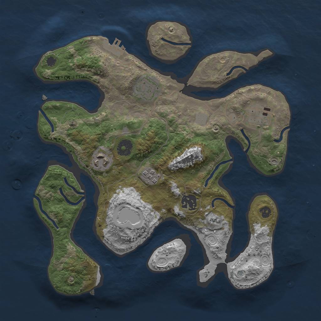 Rust Map: Procedural Map, Size: 2999, Seed: 18233230, 11 Monuments