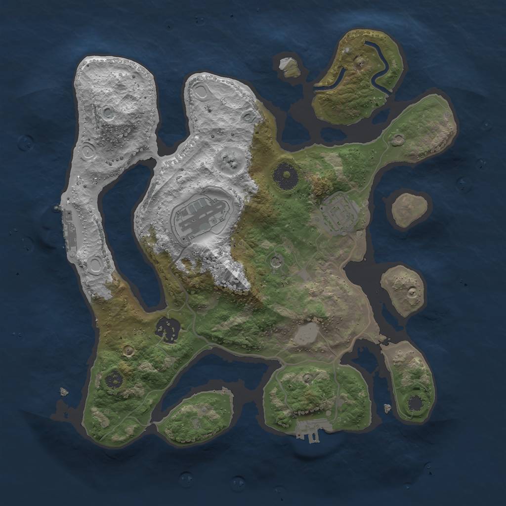 Rust Map: Procedural Map, Size: 3000, Seed: 860841754, 11 Monuments