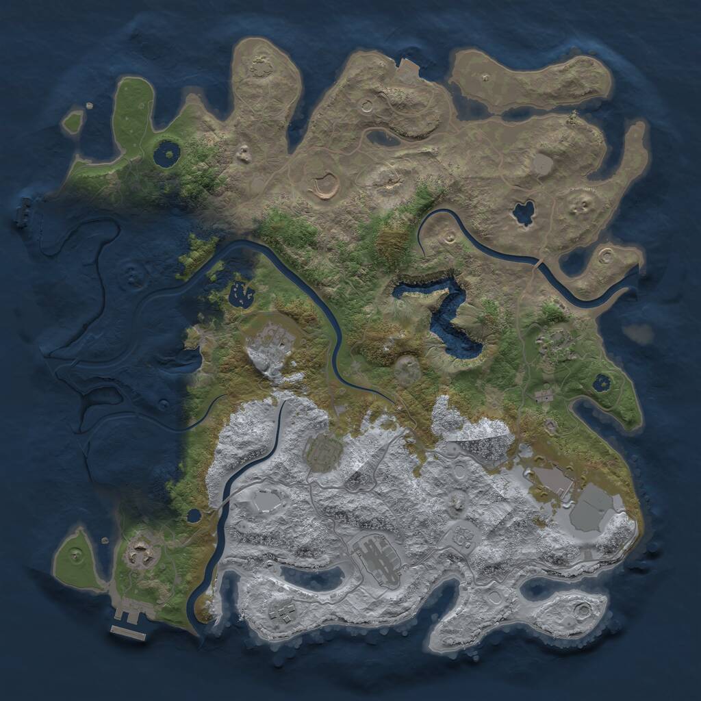 Rust Map: Procedural Map, Size: 4000, Seed: 936429099, 15 Monuments