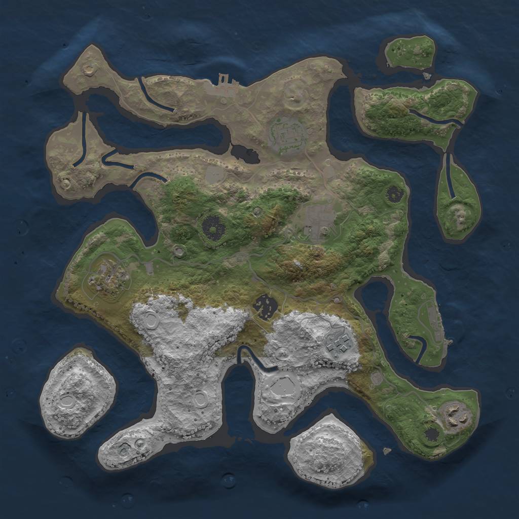 Rust Map: Procedural Map, Size: 3250, Seed: 111112772, 13 Monuments