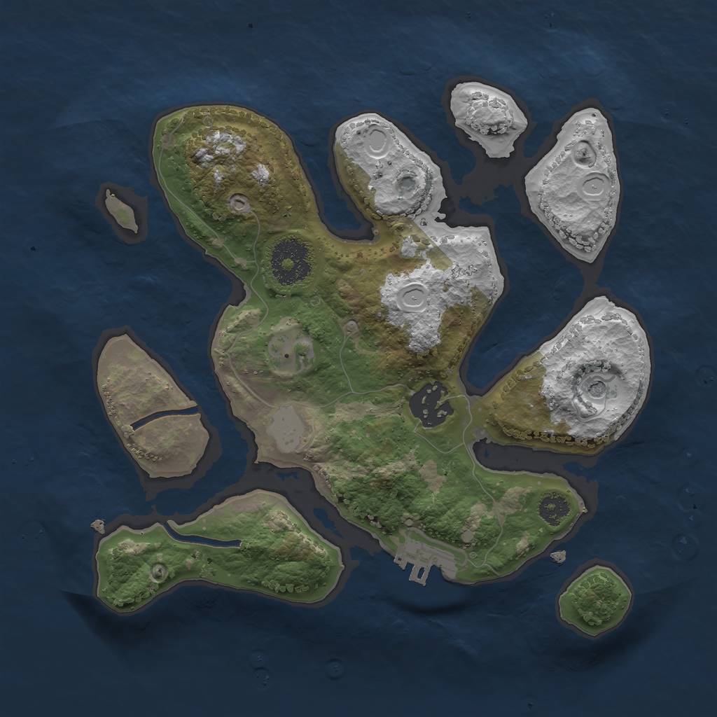 Rust Map: Procedural Map, Size: 2500, Seed: 42069, 8 Monuments