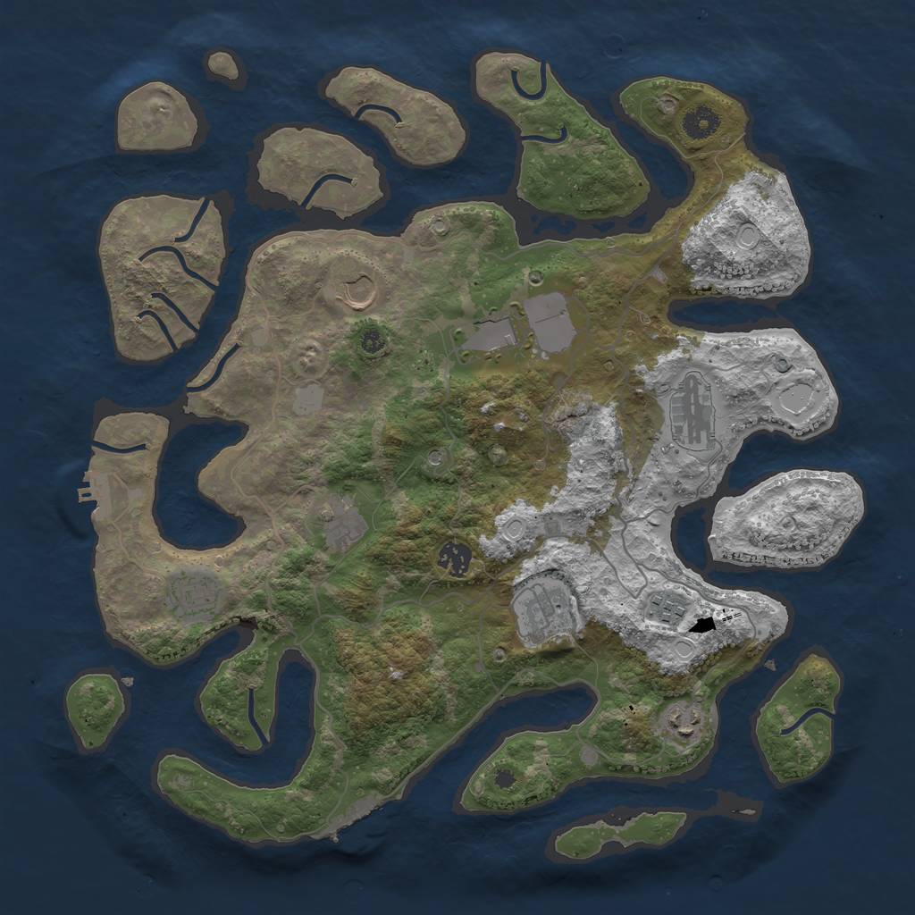 Rust Map: Procedural Map, Size: 4000, Seed: 529663, 17 Monuments
