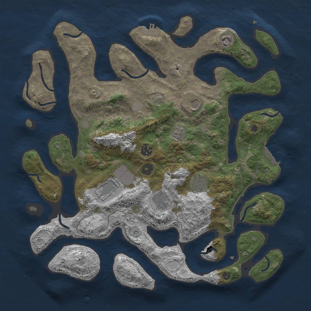 Rust Map: Procedural Map, Size: 4000, Seed: 9675423, 15 Monuments