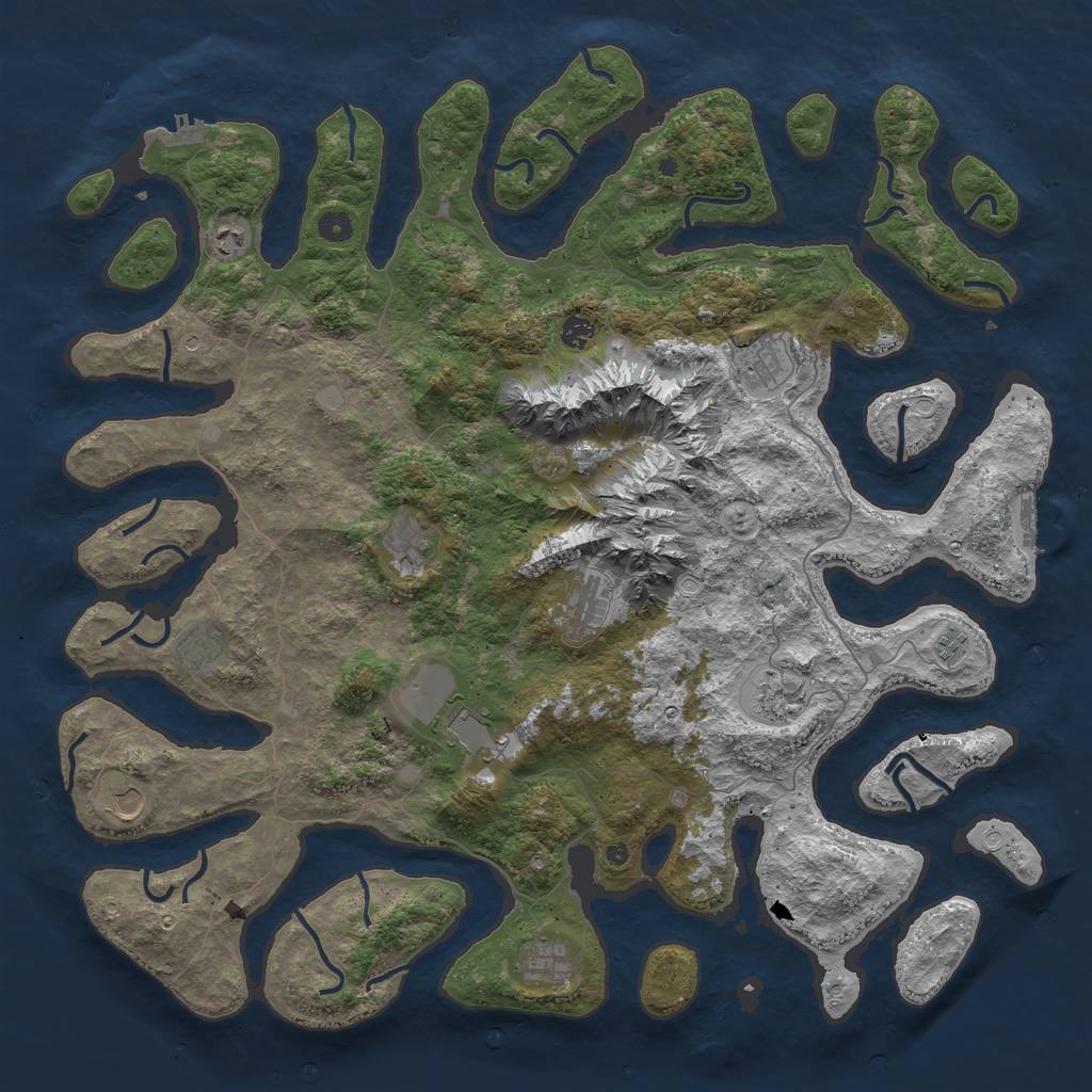 Rust Map: Procedural Map, Size: 5000, Seed: 6089437, 19 Monuments