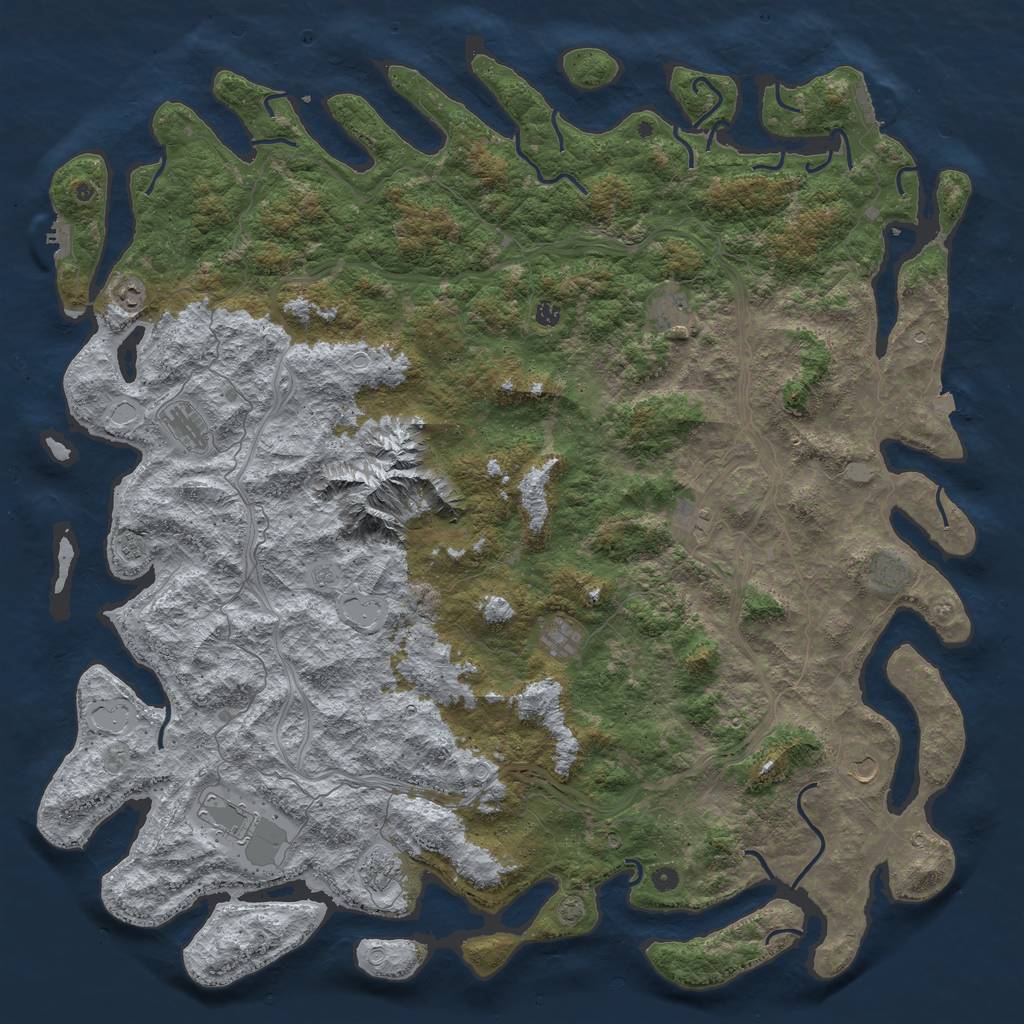 Rust Map: Procedural Map, Size: 6000, Seed: 228, 19 Monuments