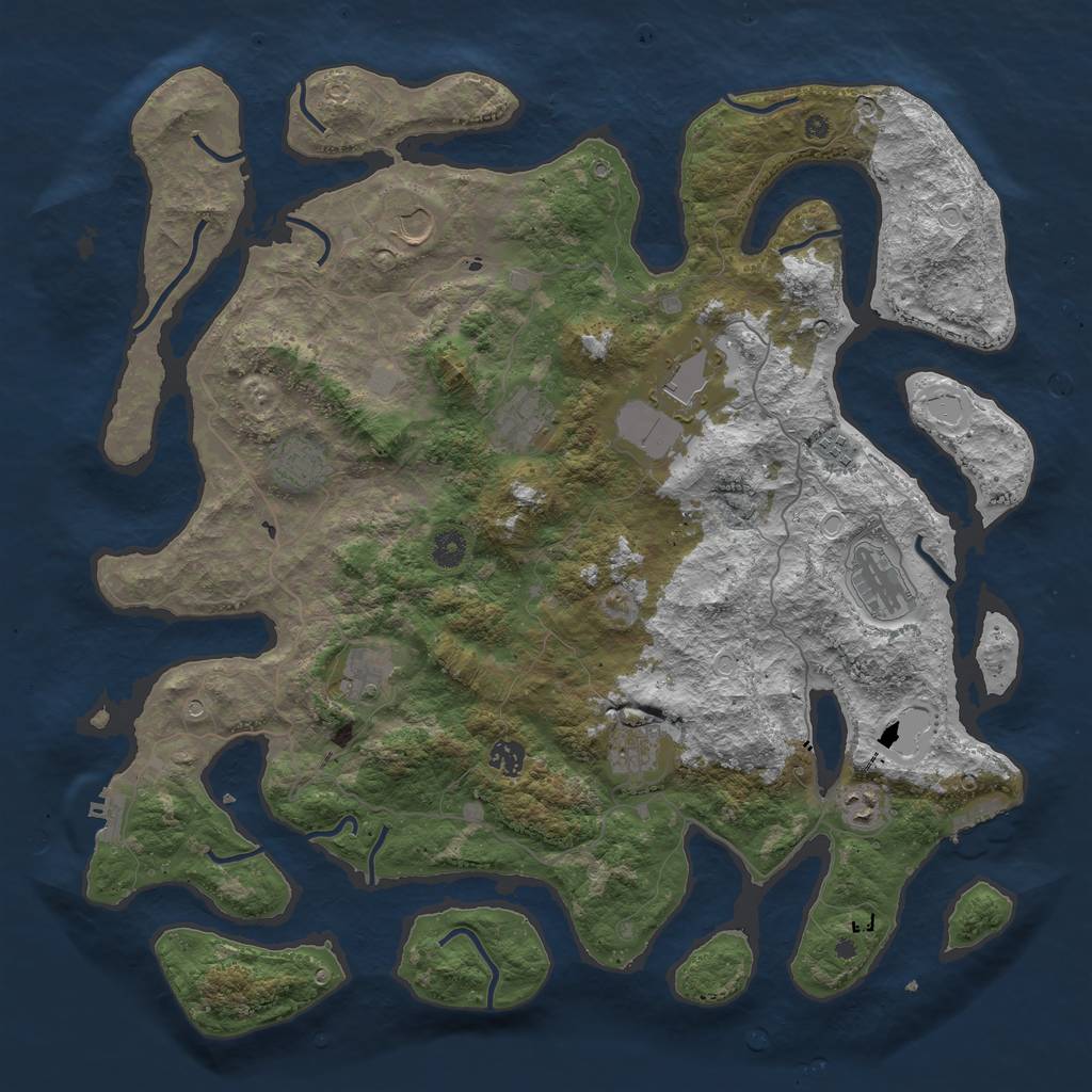 Rust Map: Procedural Map, Size: 4500, Seed: 8012022, 18 Monuments