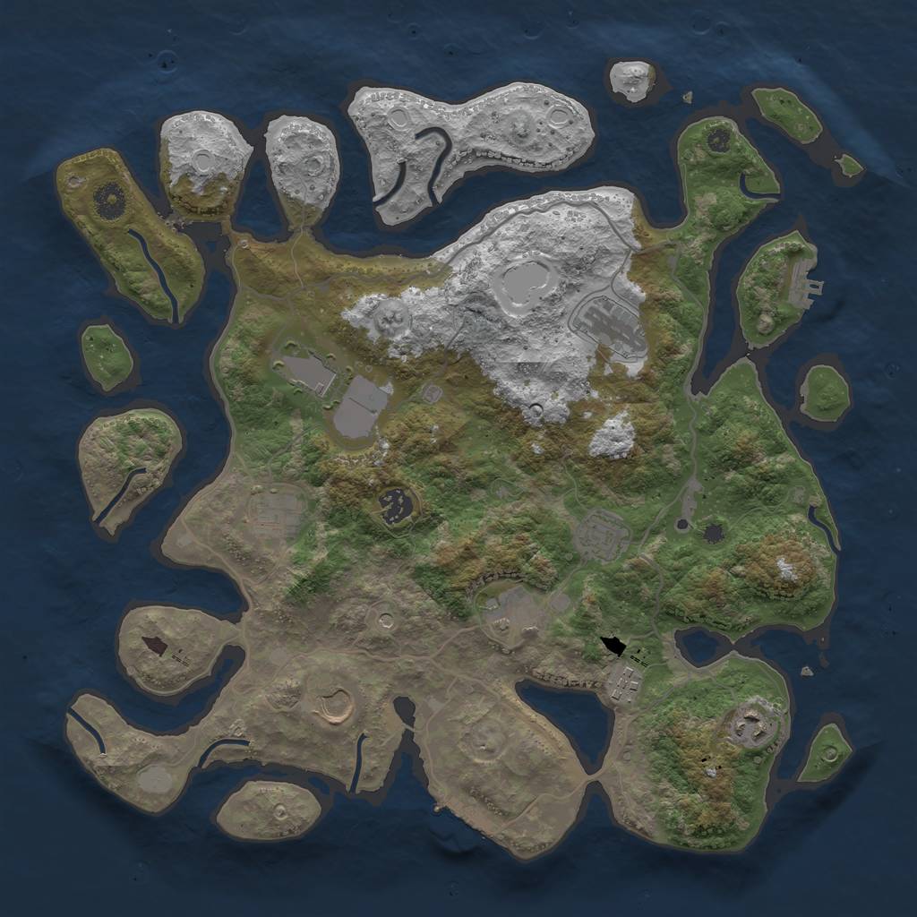 Rust Map: Procedural Map, Size: 4000, Seed: 239029, 17 Monuments