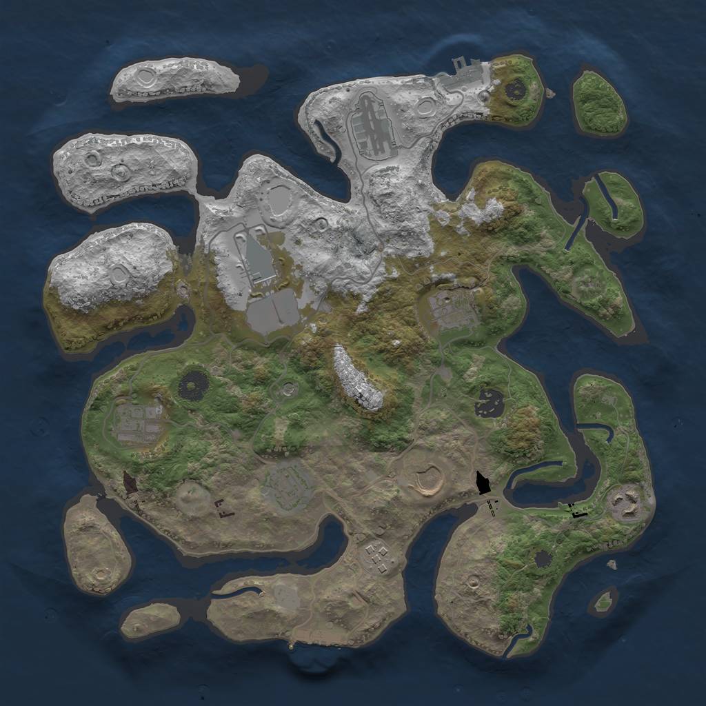Rust Map: Procedural Map, Size: 3500, Seed: 118922376, 17 Monuments