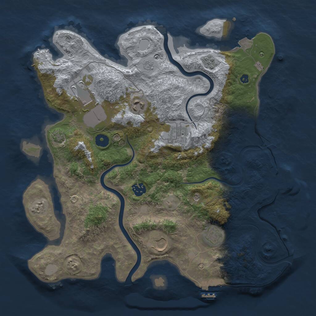 Rust Map: Procedural Map, Size: 3550, Seed: 252388, 13 Monuments