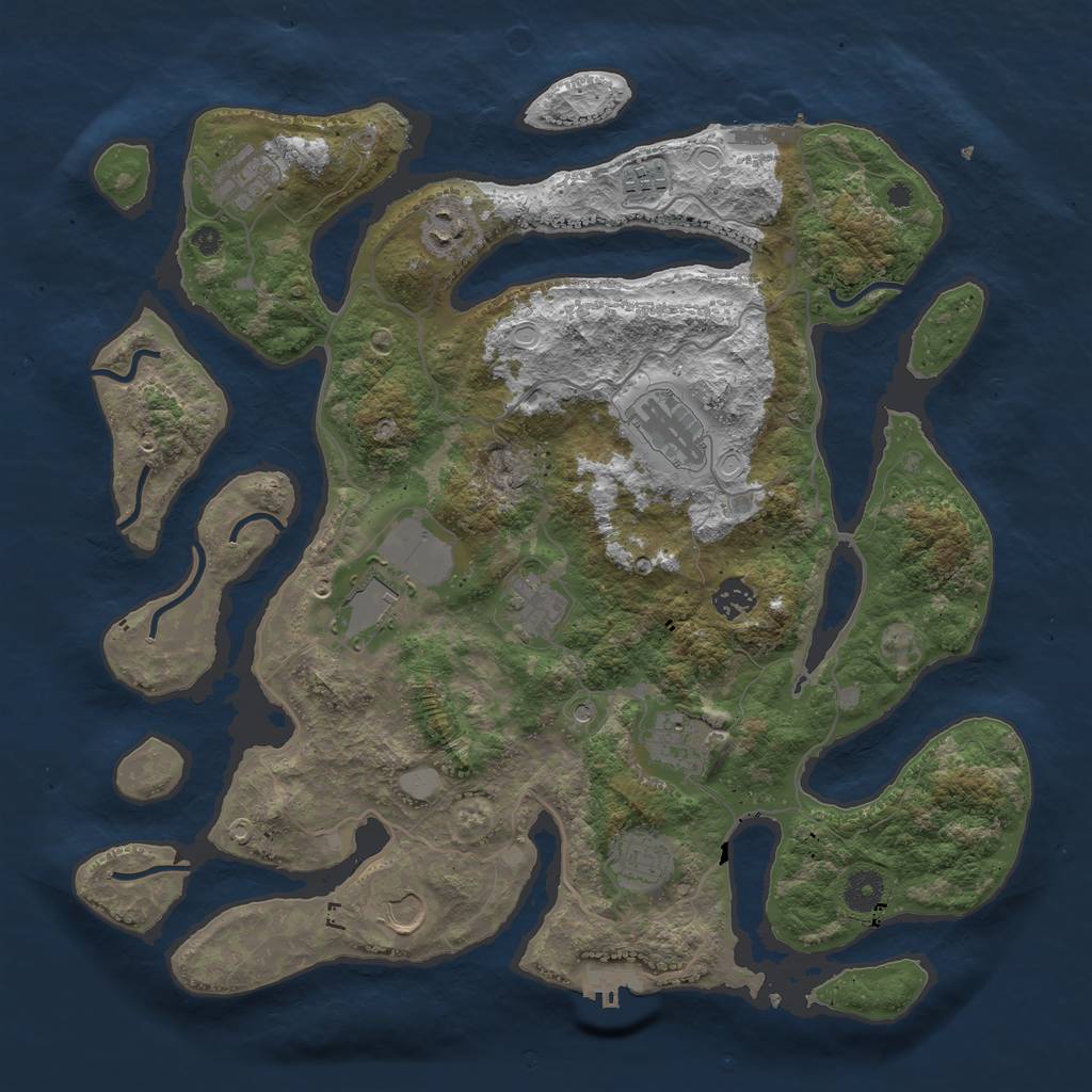 Rust Map: Procedural Map, Size: 4000, Seed: 279211, 18 Monuments