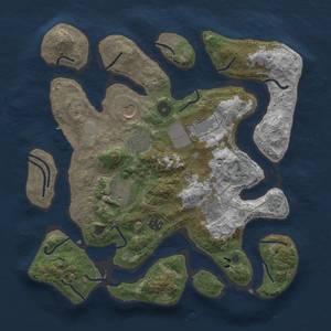 Thumbnail Rust Map: Procedural Map, Size: 3500, Seed: 810736431, 14 Monuments