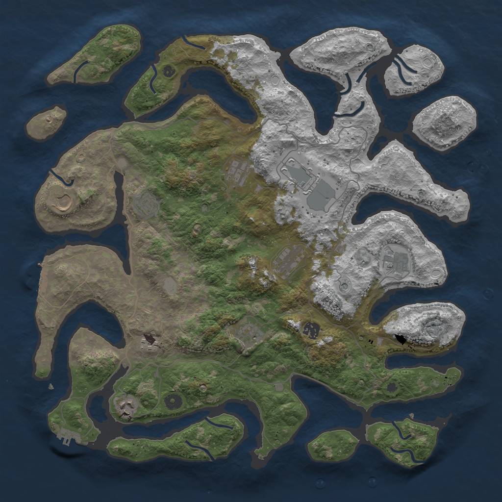 Rust Map: Procedural Map, Size: 4500, Seed: 433694, 18 Monuments