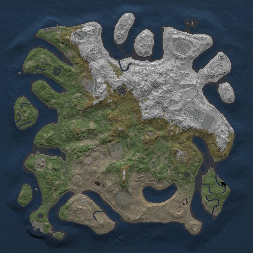 Rust Map: Procedural Map, Size: 4400, Seed: 122121, 18 Monuments