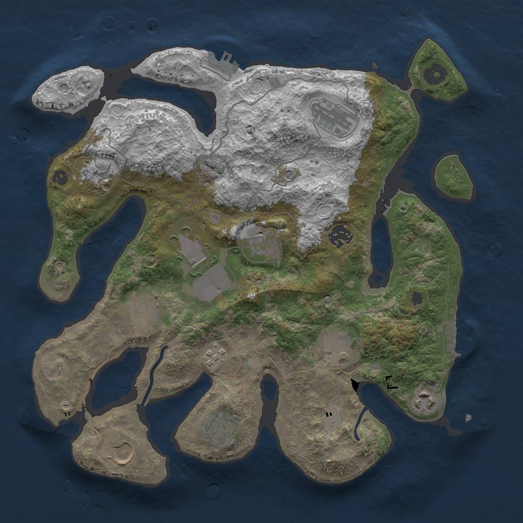 Rust Map: Procedural Map, Size: 3550, Seed: 194668, 19 Monuments