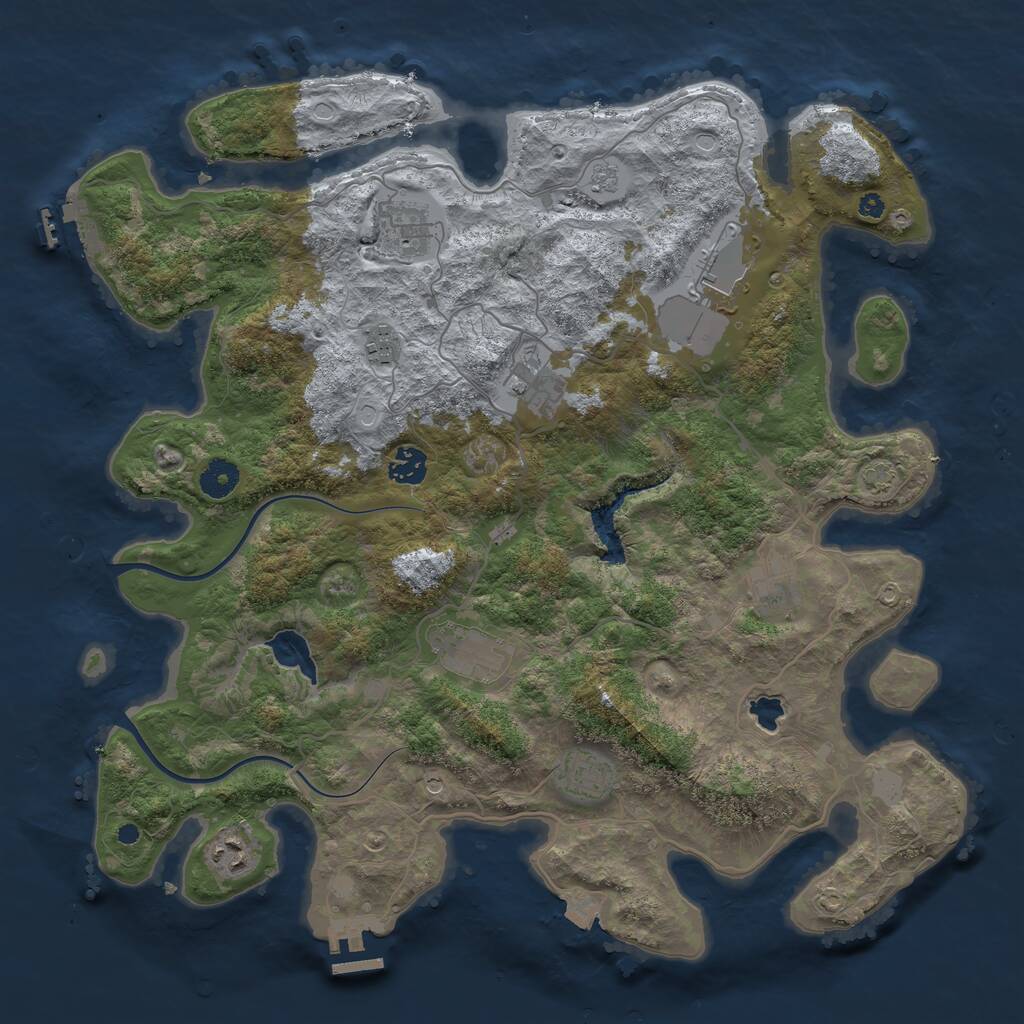 Rust Map: Procedural Map, Size: 4000, Seed: 766779, 15 Monuments