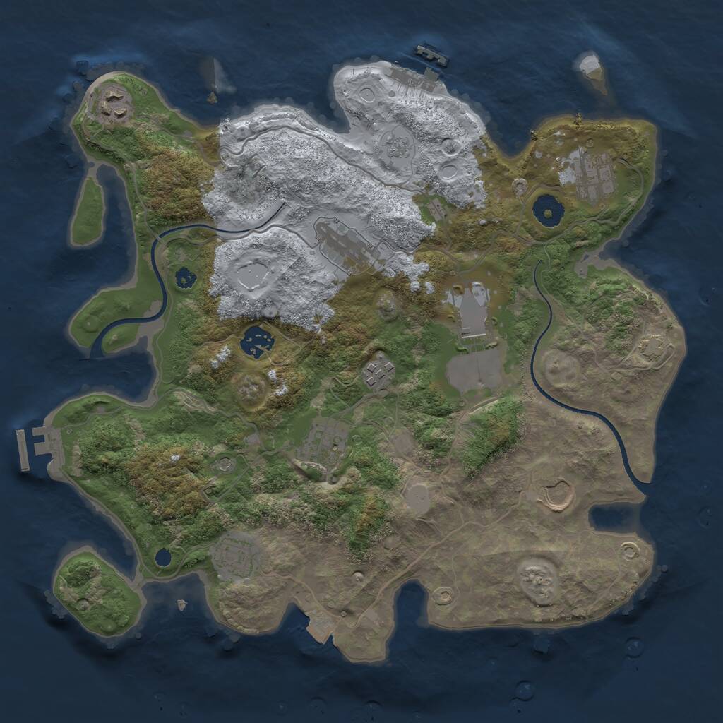 Rust Map: Procedural Map, Size: 3500, Seed: 5797001, 15 Monuments