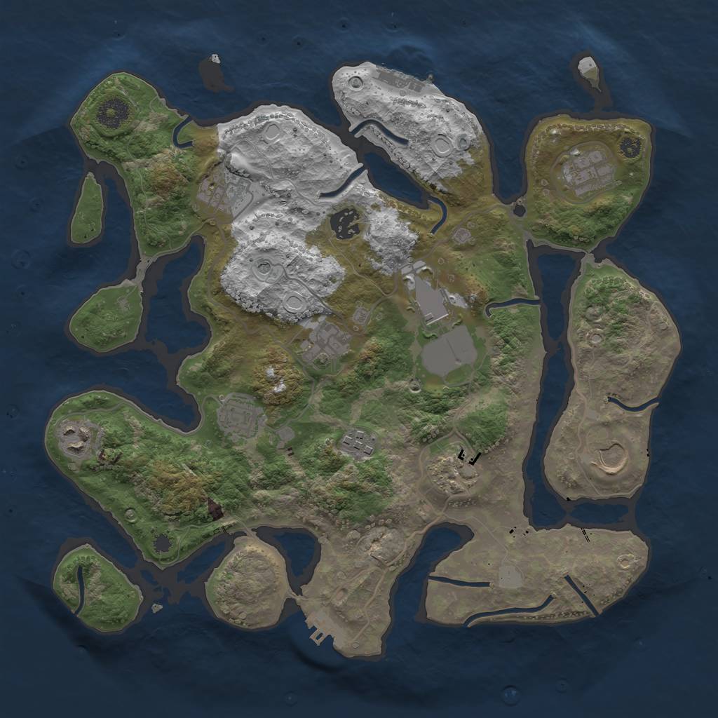 Rust Map: Procedural Map, Size: 3500, Seed: 5797001, 18 Monuments