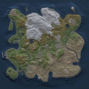 Thumbnail Rust Map: Procedural Map, Size: 3500, Seed: 5797001, 15 Monuments