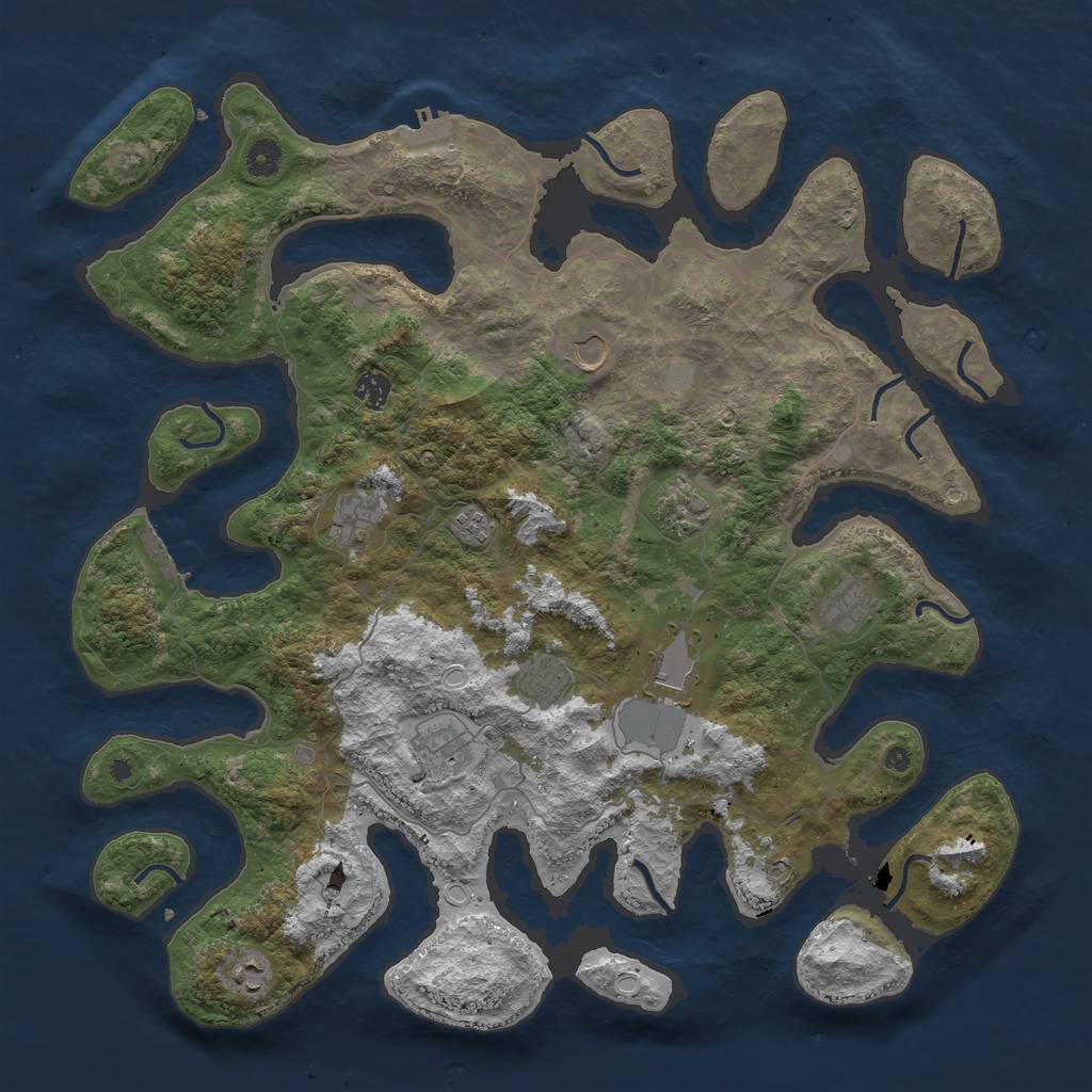 Rust Map: Procedural Map, Size: 4500, Seed: 4442918, 18 Monuments