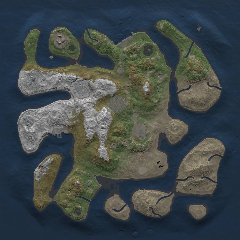 Rust Map: Procedural Map, Size: 3400, Seed: 30901, 13 Monuments
