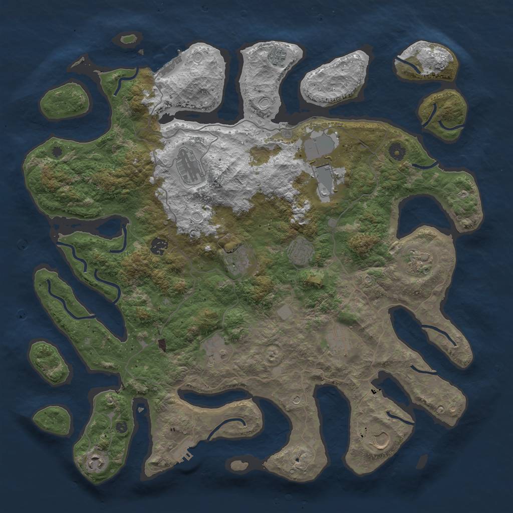 Rust Map: Procedural Map, Size: 4500, Seed: 6330275, 19 Monuments