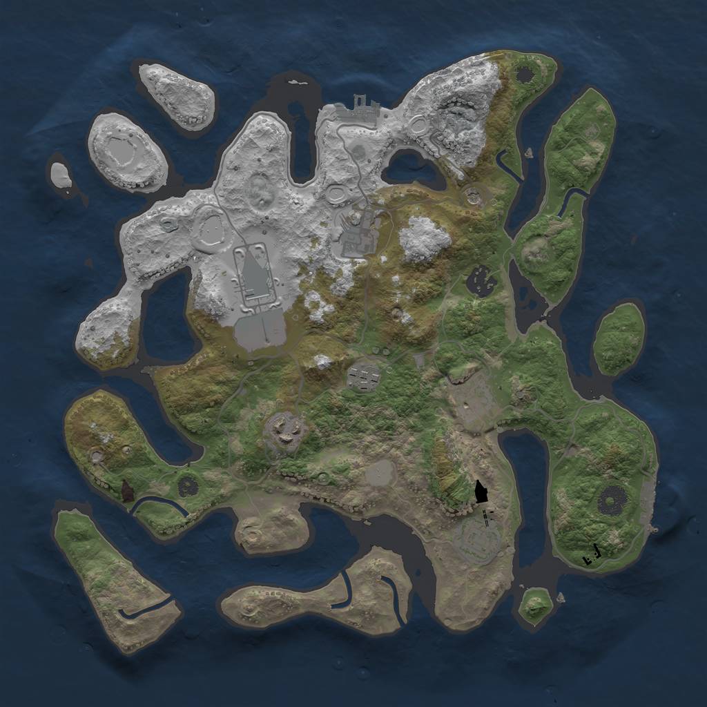 Rust Map: Procedural Map, Size: 3550, Seed: 394722, 15 Monuments