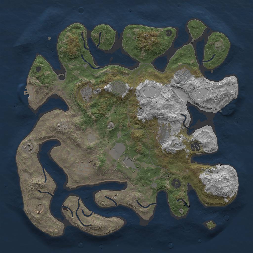 Rust Map: Procedural Map, Size: 4000, Seed: 114967, 18 Monuments