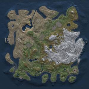 Thumbnail Rust Map: Procedural Map, Size: 4000, Seed: 128, 14 Monuments