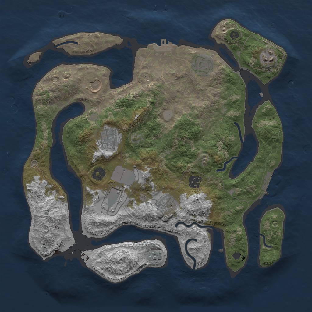Rust Map: Procedural Map, Size: 3550, Seed: 92536, 16 Monuments