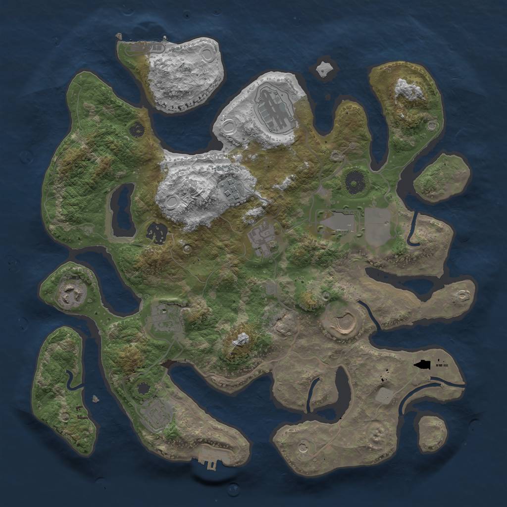 Rust Map: Procedural Map, Size: 3550, Seed: 188765, 17 Monuments