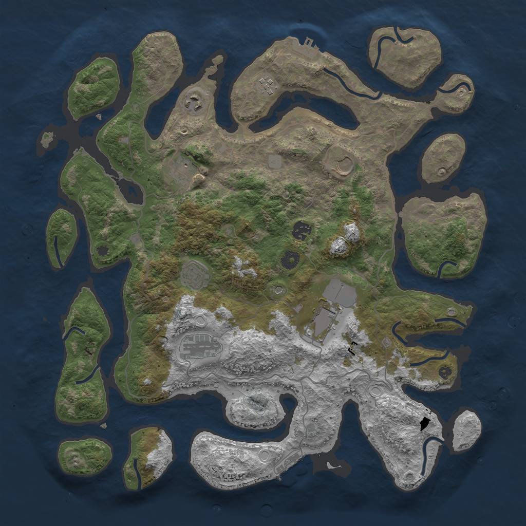 Rust Map: Procedural Map, Size: 4250, Seed: 780548, 16 Monuments