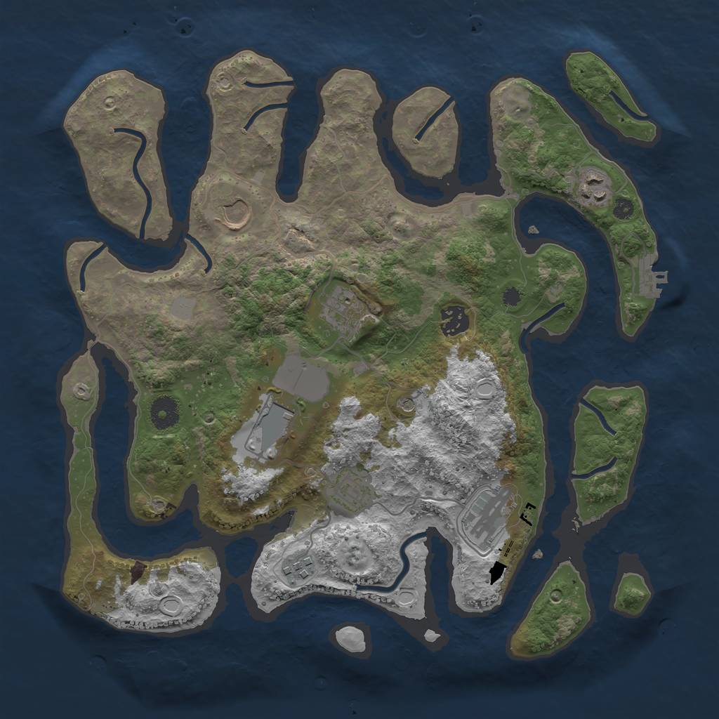 Rust Map: Procedural Map, Size: 3550, Seed: 893554, 15 Monuments