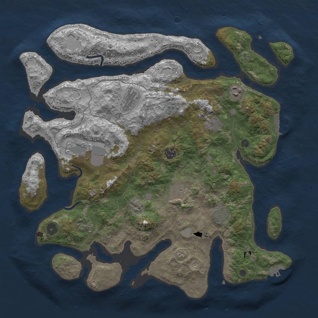 Rust Map: Procedural Map, Size: 4250, Seed: 24986, 17 Monuments