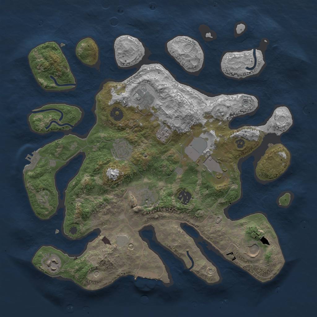 Rust Map: Procedural Map, Size: 3550, Seed: 116956, 16 Monuments